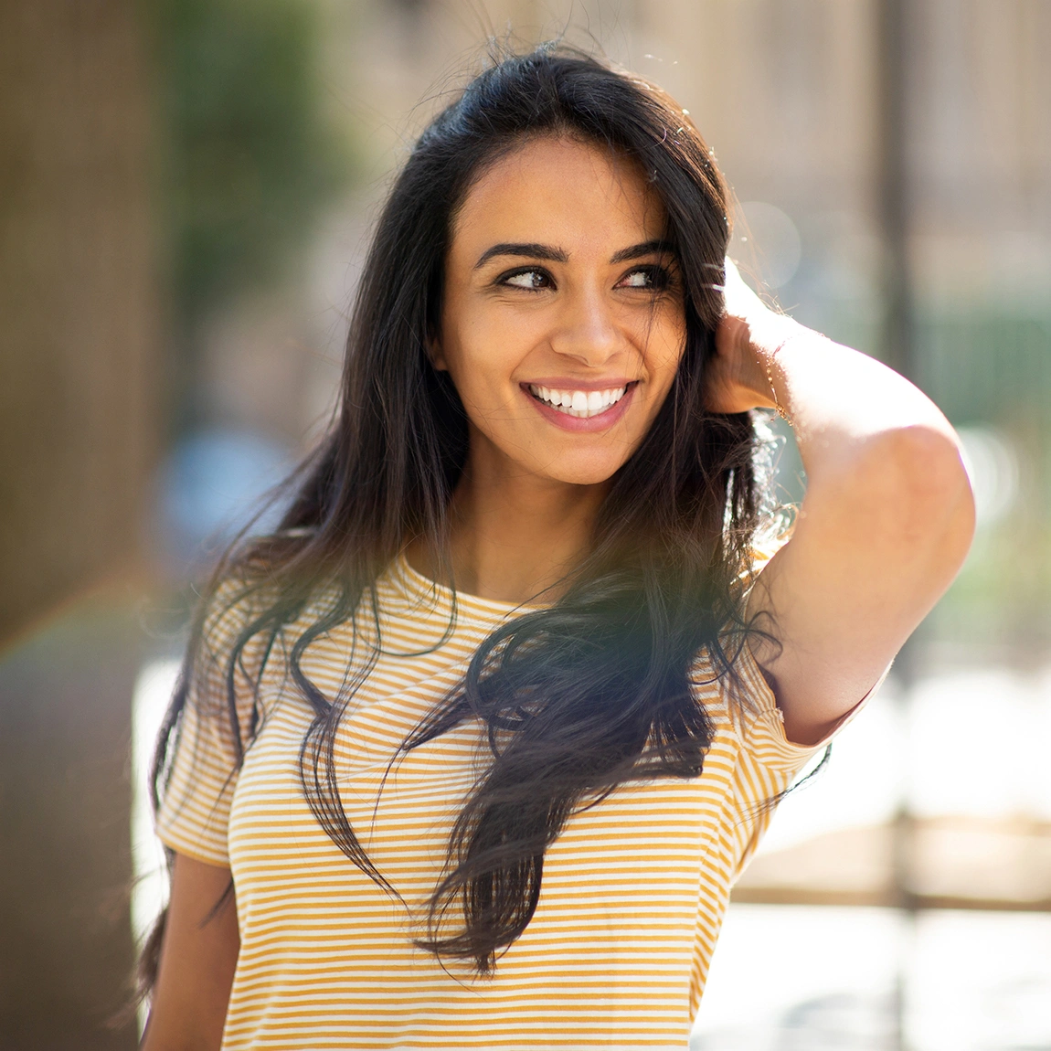 Healthy smile after gum graft procedure